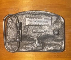 1990s Snap On Pewter Belt Buckle Commemorative 30 Year Ford Mustang SSX1820 USA
