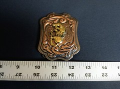 VTG Bowing Horse End Of Trail Copper Tone W Gold Horse Belt Buckle Men&rsquo;s Ornate