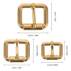 3Pcs Reusable Copper Single Prong Buckles for Bag Straps Golden Durable