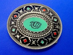 Southwestern Style Native Indian Tribal Art Pattern Enameled Colors Belt Buckle