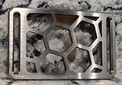 GRIP6 BELT BUCKLE – TITANIUM HONEYCOMB in RAW – WOMEN / MEN – 1.5 INCH WIDE