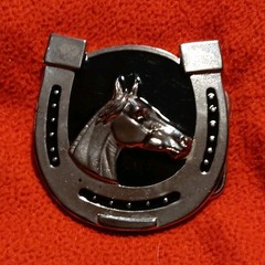 Men&rsquo;s Metal Western Horseshoe & Horse Head Belt Buckle Silver/Black Fits 1.5in