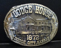 Dodge City Kansas 1872 Dodge House Hotel Resturant Billiard Hal1 Belt Buckle 1st