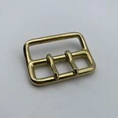 50mm Brass Buckle Sam Browne Double Prong Buckle Leather Belt Buckle