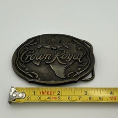 Vintage Men’s Bronze Crown Royal Liquor Belt Buckle Smoke Free Western Wear