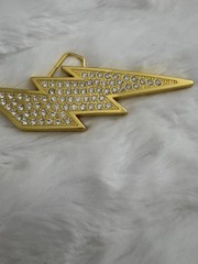 New Men’s Lightning Bult Studded Rhinestone Belt Buckle New