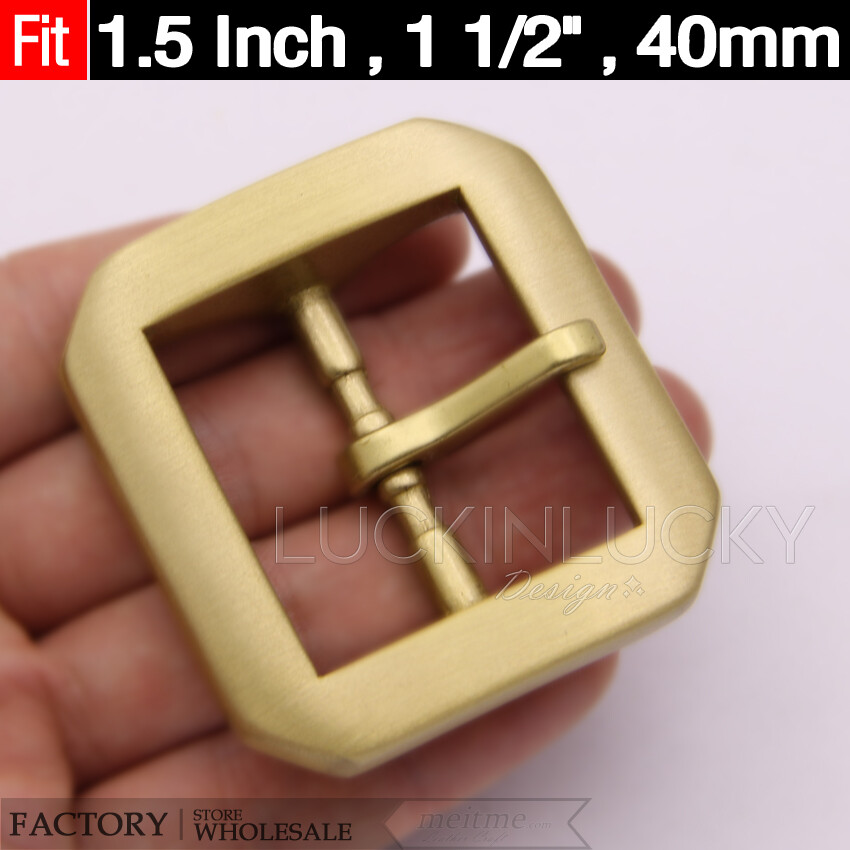 Solid Brass Octagonal Belt Buckles Classical Pin Belt Buckle 1 1/2&Prime; 40mm/1.5inch
