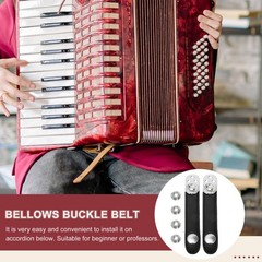 1 Set Universal Durable Cowhide Bellows Buckle with Steel for Accordion Fittings
