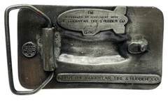 Vintage 1974 The Goodyear Blimp Tire & Rubber Co Pewter Belt Buckle