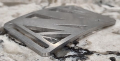 GRIP6 BELT BUCKLE – LIGHTNING BOLT – RAW ALUMINIUM – 1.5 INCH WIDE