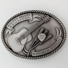 Acoustic Guitar 1998 Belt Buckle Walnut Valley Festival 27th Winfield KS Music F