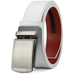 YOORAN Belt Men, Ratchet Dress Waist : 36&Prime; to 42&Prime; Adjustable, White