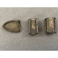 Vintage Mexico Ornate Scroll Design Alpaca Belt Buckle set Nickel