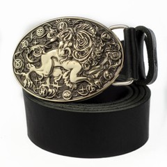 Leo german silver belt buckle, Lion Horoscope Astrological Zodiac Sign buckle