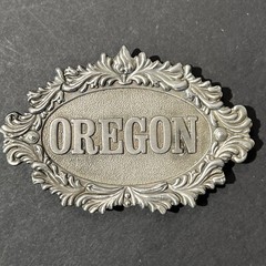1977 “Oregon” Belt Buckle By Capt. Hawks Sky Patrol Novelty Co Pacific Northwest