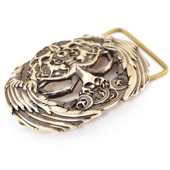 Brass belt buckle Yggdrasil, Scandinavian Nordic Celtic Norse mythology