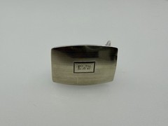 Vintage Sterling Silver 14K Gold Overlay Belt Buckle Monogram EWB 201