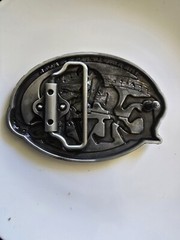 1pce Belt Buckle Elvis Silver 9×6.5cm Belt Width 4cm