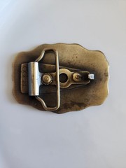 Oden Inc Western Engraved Plate Belt Buckle Gold Tone Antique Finish