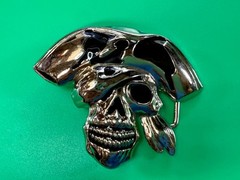 Pirate Skull Head with Hat Bandana Halloween Cosplay Raised 3D Belt Buckle