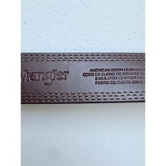 Wrangler Dark Brown American Bison Leather Belt • Silver Buckle Size 38