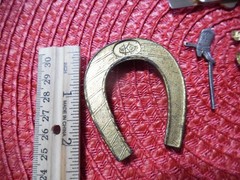 Vintage Anson COWBOY Tie Bar Clip Pin Brooch Lucky Horseshoe Boot WESTERN Rodeo