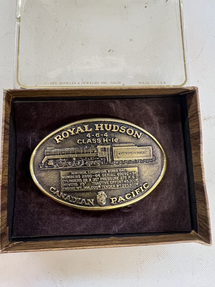 Royal Hudson Canadian Pacific Railroad Belt Buckle “Excellent”