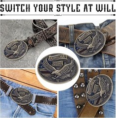 Belt Buckles for men women – Western Cowboy Belt Buckle American Flag and Eagle