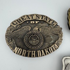 Vintage North Dakota Belt Buckle 3PC Lot