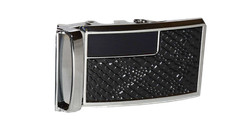 Men’s belt Buckle. Automatic sliding buckle Black and Silver Belt buckle only #7