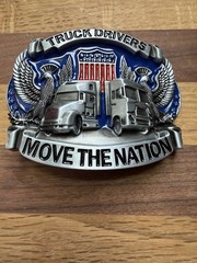 Truck Driver Belt Buckle Big Rig Semi Trucks American West USA Flag Free Ship