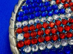 Union Jack UK British Flag Bling 80&rsquo;s Belt Buckle – Missing Rhinestone