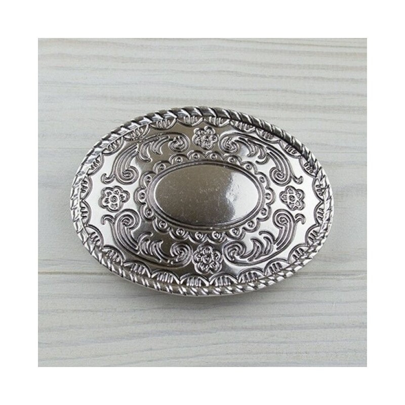Flower tendrils meadows costume belt buckle silver buckle removable clasp
