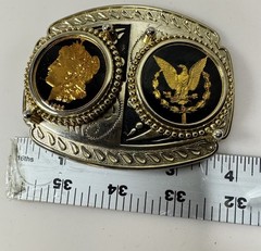 24k GOLD PLATED VINTAGE BELT BUCKLE RARE