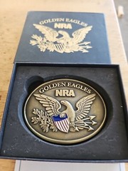 NIB NRA GOLDEN EAGLES 2015 COMMEMORATIVE LIMITED EDITION BELT BUCKLE NEVER USED
