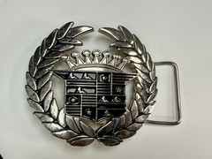 Cadillac Crown Logo Emblem Olive Branches and Flag 90&rsquo;s 187 Inc Belt Buckle