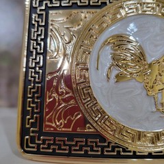 Rooster Western Belt Buckle Rose Tone And Silver Rare Piece With Details Cowboy