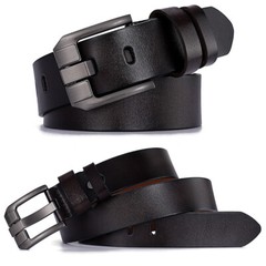 Men Women Real Leather Waist Belt Pin Buckle Wide Waistband Belt