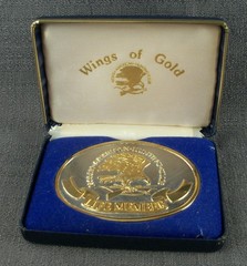 North American Hunting Club Belt Buckle – Wings Of Gold – 24K Gold/Rhodium BOX
