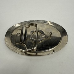 Vintage CB Radio Metal Belt Buckle with Metalic Enamel