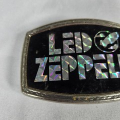 Vintage 1970s Led Zeppelin Belt Buckle Pacifica Holographic Prism Swan Song Logo