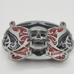 LARGE SKULL WITH WINGS BELT BUCKLE NEW APPROXIMATELY 4 1/2&Prime; X 2 7/8&Prime; See Pics