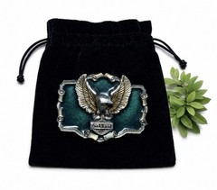 Vintage Eagle Live To Ride Belt Buckle Green Enamel 1983 Made In USA
