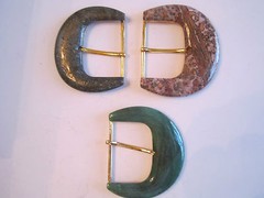 3 LARGE STONE BELT BUCKLES – ALL 3 ARE 3 1/2&Prime; X 3&Prime; – POLISHED STONES – FITS 2&Prime;