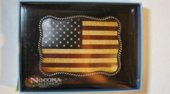 Nocona Belt Buckle USA Flag Patriotic American Flag Belt Buckle 37040