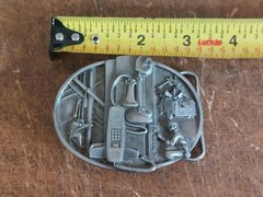 Vintage 1988 Siskiyou Telephone Lineman Heavy Duty Metal Belt Buckle USA