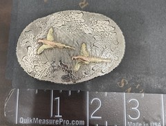 BHJ Co Sterling 10k Multi Color Black Hills Belt Buckle Hand Engraved Pheasants