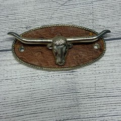 Long Horn Bull Head Western Concho for Tie Belt