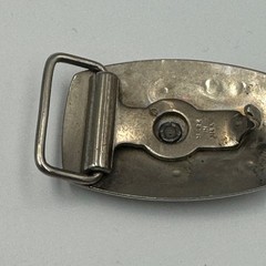 Vintage Western Cowboy Boots Belt Buckle Silver Brass Tone Floral Made in USA
