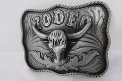 Texas Men Silver Metal Cowboy Western 3d Belt Buckle Rodeo Bull Head Skull TX